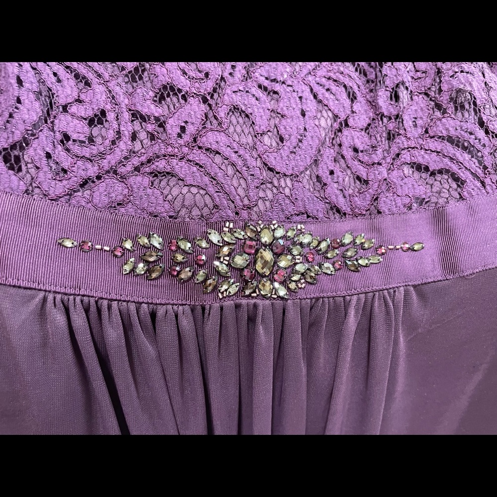 Adrianna Papell Lace Illusion Gown Sz 12 - Picture 3 of 3